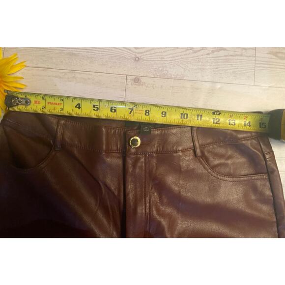 Marc New York Andrew Marc Women’s Faux Leather Pants Brown Size 10 - Picture 5 of 8